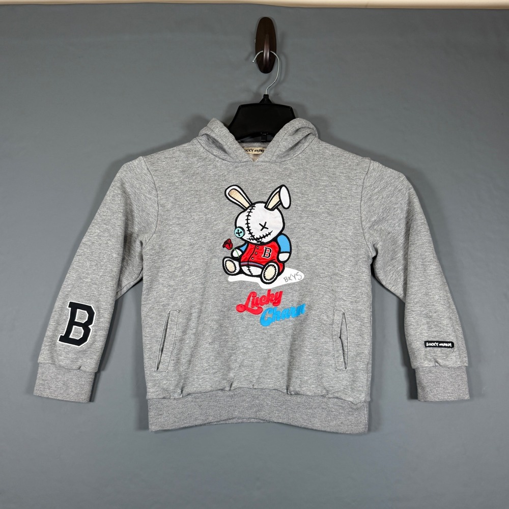BKYS Lucky Charm Kids Puffed Printed Pullover Hoodie Size 8